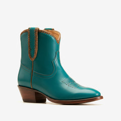 Tuhoomall Comfortable Western Style Ankle Boots for Women, Casual Workwear, Round Toe, Chunky Heel, Seasonless, Woven Colorblock Design