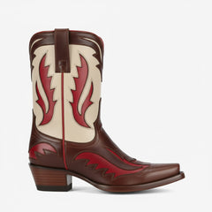 Tuhoomall Western Ankle Boots for Women, Stylish Casual and Workwear, Sharp Toe, Chunky Heel, Zipper Closure, Patches and Embroidery Details Tuhoomall