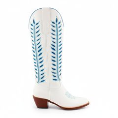 Tuhoomall Western Mid Calf Boots for Women, Embroidered Vegan Leather, Casual Chunky Heel, Spring Autumn Winter Fashion