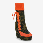 Tuhoomall Platform Ankle Boots for Women, Fashionable Casual Short Boots with Chunky Heels, Suitable for Travel and Parties