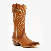 Tuhoomall Western Cowboy Boots for Women, Stylish Rough Heel, Star Embroidery, Easy Slip-On, Casual Fashion All Seasons