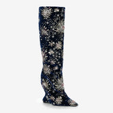Tuhoomall Over The Knee Floral Embellished Chunky Heeled Boots For Parties And Fashionable Events