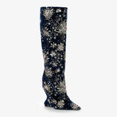 Tuhoomall Over The Knee Floral Embellished Chunky Heeled Boots For Parties And Fashionable Events Tuhoomall