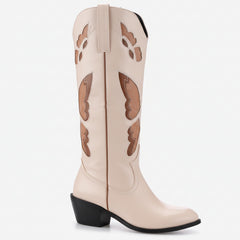Tuhoomall Western Cowboy Boots for Women, Pointed-Toe Ankle Height, Casual Travel Style, Chunky Heel with Embroidered Animal Pattern