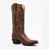 Tuhoomall Western Vintage Floral Embroidered Mid-Calf Cowboy Boots with Chunky Heel for Fashionable Casual Style Tuhoomall