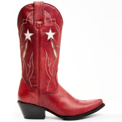 Tuhoomall Western Snip-Toe Mid Calf Boots with Floral Embroidery, Slip-On Chunky Heel, Perfect for Casual Travel and Stylish Outings