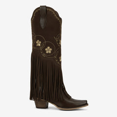 Tuhoomall Western Knee-High Boots for Stylish Casual Occasions, Comfortable Rubber Sole, Easy Slip-On Design, Perfect for Spring, Autumn, and Winter Tuhoomall