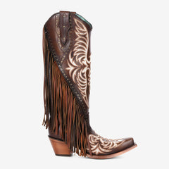 Tuhoomall Western Cowgirl Boots With Fringe And Embroidery, Chic Fashion For Casual Wear, Sturdy Chunky Heel, Perfect For All Seasons Tuhoomall