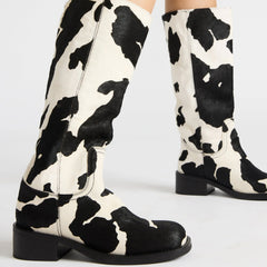 Tuhoomall Fashionable Floral Ankle Boots For Parties - Low Heel, Round Toe, Easy Slip-On Design, Ideal For All-Day Wear In Spring, Autumn, And Winter