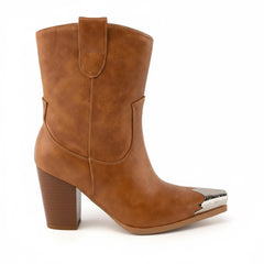 Tuhoomall Casual Almond Toe Chunky Heel Ankle Boots with Zipper for Everyday Office and Street Style