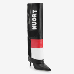 Tuhoomall Over-The-Knee Fashion Boots for Women, High Heels with Chain Detail, Stylish Casual Performance Footwear