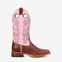 Tuhoomall Knee-High Embroidered Boots for Women, Casual Style, Low Chunky Heel, Slip-On Design, All-Season Fashion