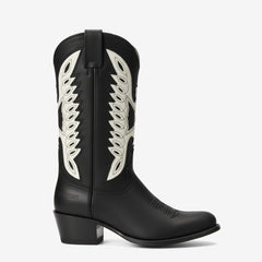 Tuhoomall Western Ankle Boots for Women, Casual Outdoor Style, Round Toe, Chunky Heel, Animal Pattern, Embroidered Design, 7cm Height Shoes