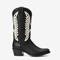 Tuhoomall Western Ankle Boots for Women, Casual Outdoor Style, Round Toe, Chunky Heel, Animal Pattern, Embroidered Design, 7cm Height Shoes Tuhoomall