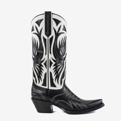 Tuhoomall Comfortable Western Ankle Boots With Embroidery And Animal Pattern For Outdoor Travel And Parties, Chunky Heel, Slip-On Design