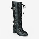Tuhoomall Style Knee-High Fashion Boots for Women, Comfortable Chunky Heel, Studded Accents, Ideal for Parties and Casual Outings