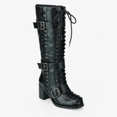 Tuhoomall Style Knee-High Fashion Boots for Women, Comfortable Chunky Heel, Studded Accents, Ideal for Parties and Casual Outings Tuhoomall