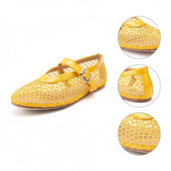 Tuhoomall Ballet Flats For Women, Adjustable Buckle, Elegant Pointed Toe, Comfortable Rubber Sole, Perfect For Parties And Performances