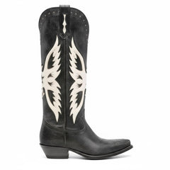 Tuhoomall Comfortable Western Knee High Boots with Animal Print and Embroidery for Parties and Casual Vintage Style Tuhoomall