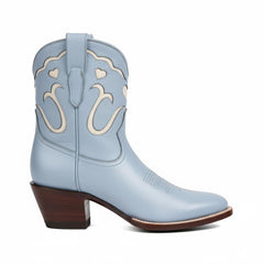 Tuhoomall Fashion Casual Chunky Heel Ankle Booties with Embroidered Hearts, Slip-On Design for All Seasons