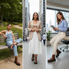 Tuhoomall Fashion Casual Waterproof Ankle Boots with Thick Sole, Round Toe, Easy Slip-On Design for Daily Office Wear