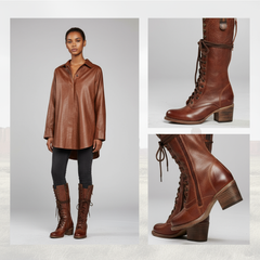 Tuhoomall Western Cowgirl Mid Calf Boots, Retro Chunky Heel, Round Toe, Zipper Closure, Stylish Casual Travel Footwear