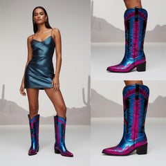 Tuhoomall Western Ankle Boots for Women, Comfortable Casual Style with Rhinestone Details, Perfect for Parties and Everyday Wear