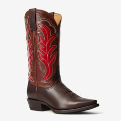 Tuhoomall Comfortable Western Boots for Women's Outdoor Travel - Floral Embroidered Design with Mid-Calf Height and Rubber Sole Tuhoomall