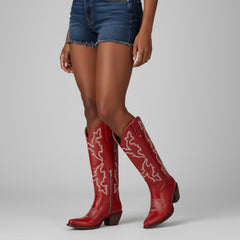 Tuhoomall Western Knee-High Boots for Fashion Casual Style with Embroidered Design and Chunky Heel, Ideal for Ranch and Outdoor Activities