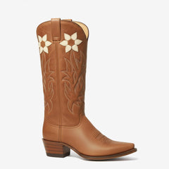 Tuhoomall Western Floral Embroidery Chunky Heel Ankle Boots for Women, Casual Slip-On Fashion Essential