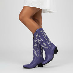 Tuhoomall Western Ankle Boots for Women, Chunky Heel, Rhinestone Embroidery, Slip-On, All-Season Comfortable Casual Style