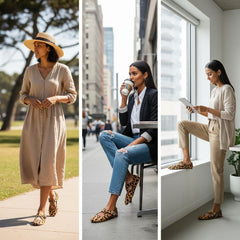 Tuhoomall Ballet Flats For Women, Stylish Casual Shoes, Perfect For Parties & Performances, Adjustable Strap, Trendy Leopard Print, Comfortable Rubber Sole