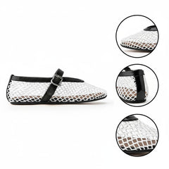 Tuhoomall Ballet Flats For Women, Adjustable Buckle, Elegant Pointed Toe, Comfortable Rubber Sole, Perfect For Parties And Performances