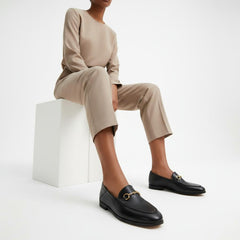 Tuhoomall Comfortable Flat Loafers for Women, Classic Design with Metal Buckle, Perfect for Office, Casual and Everyday Wear