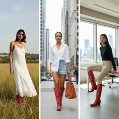 Tuhoomall Western Knee-High Boots with Elegant Embroidery, Stylish Mid Heel for Casual and Office Wear, Durable Faux Suede Leather, All-Season Fashion