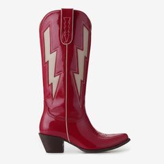 Tuhoomall Western Ankle Boots for Women, Slip-On Embroidered Chunky 5.5cm Heel, Stylish Patchwork Design for Casual and Party Wear Tuhoomall