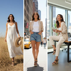 Tuhoomall Comfortable Platform Wedge Sandals for Women - 10.5cm Heel, Open-Toe Design, Fashionable Summer Style with PVC and Rubber Materials