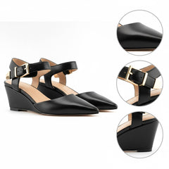 Tuhoomall Fashion High Heel Sandals for Women, Adjustable Buckle, Solid Color with Metal Accents, Stylish Casual and Office Wear