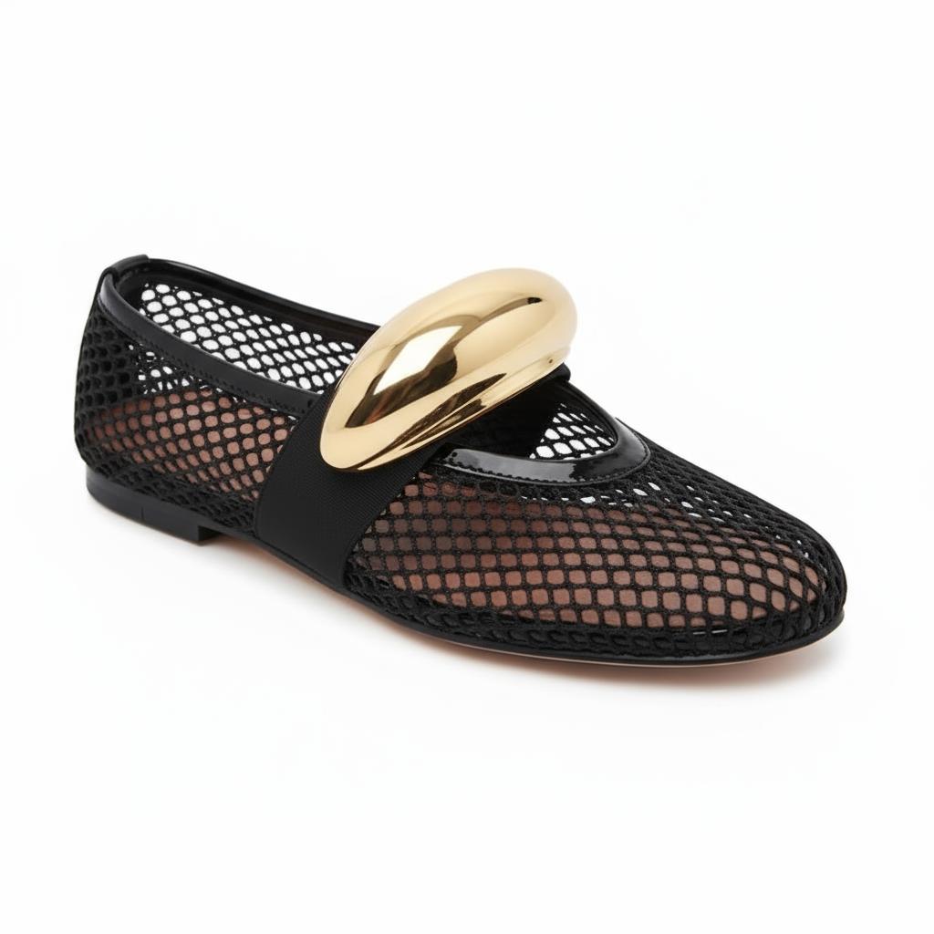 Tuhoomall Ballet Flats For Women, Casual Stylish Design, Perfect For Parties And Performances, Metal Buckle & Leather Lining, Comfortable Rubber Sole Tuhoomall