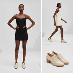 Tuhoomall Comfortable Vintage Style High Heel Dress Shoes for Office and Leisure Wear with Lace-Up Closure and Classic Round Toe Design