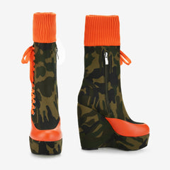 Tuhoomall Platform Ankle Boots for Women, Fashionable Casual Short Boots with Chunky Heels, Suitable for Travel and Parties