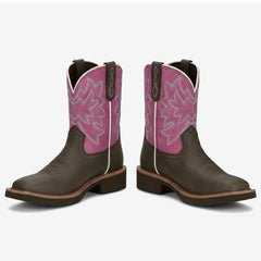 Tuhoomall Western Cowboy Ankle Boots for Women, Embroidered Short Booties, Stylish Comfort with Mid Chunky Heel, Perfect for All Seasons Tuhoomall