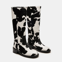 Tuhoomall Fashionable Floral Ankle Boots For Parties - Low Heel, Round Toe, Easy Slip-On Design, Ideal For All-Day Wear In Spring, Autumn, And Winter