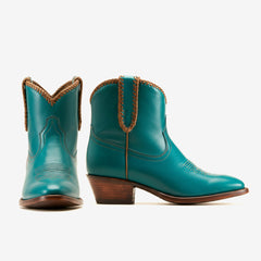 Tuhoomall Comfortable Western Style Ankle Boots for Women, Casual Workwear, Round Toe, Chunky Heel, Seasonless, Woven Colorblock Design