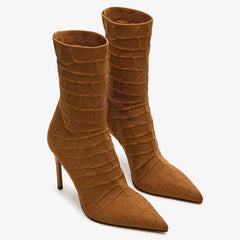 Tuhoomall Fashion Women's Ankle Boots, Stylish Pointed Toe Design, Chic High Stiletto Heels, All-Season Comfort, Easy Slip-On Closure