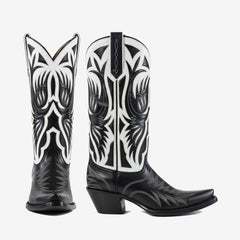 Tuhoomall Comfortable Western Ankle Boots With Embroidery And Animal Pattern For Outdoor Travel And Parties, Chunky Heel, Slip-On Design Tuhoomall