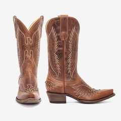 Tuhoomall Western Cowboy Boots for Women - Vintage Casual Style with Embroidery and Studs - Easy Slip-On Design for All Seasons Tuhoomall
