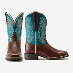 Tuhoomall Comfortable Western Cowboy Boots, Stylish Casual Mid-Calf Booties, Embroidered Design for Work and Everyday Wear
