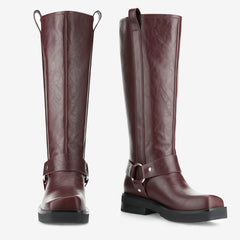 Tuhoomall Comfortable Women's Mid-Calf Boots with Slip-On Design, Chunky Heel, and Slip-Resistant Features for Fashionable Daily Wear