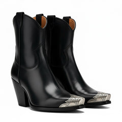 Tuhoomall Casual Almond Toe Chunky Heel Ankle Boots with Zipper for Everyday Office and Street Style Tuhoomall
